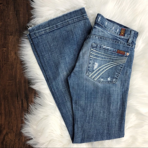 7 For All Mankind Denim - 7 For All Mankind Dojo Flare Distressed Jeans